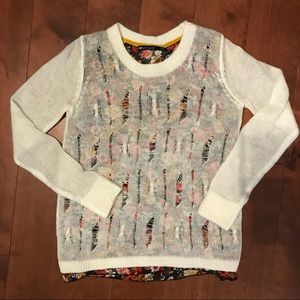 Gorgeous layered winter white w/ floral organza